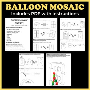 0-9 All Numbers Mosaic Balloons Templates, 6ft, 5ft, 4ft, 3ft, 2ft, 1ft ...