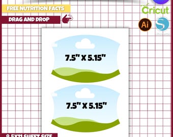 Face Mask Template, Face Mask Template for Sublimation, Canva, free logos and nutritions 8.5 x 11 Letter size sheet, Printable