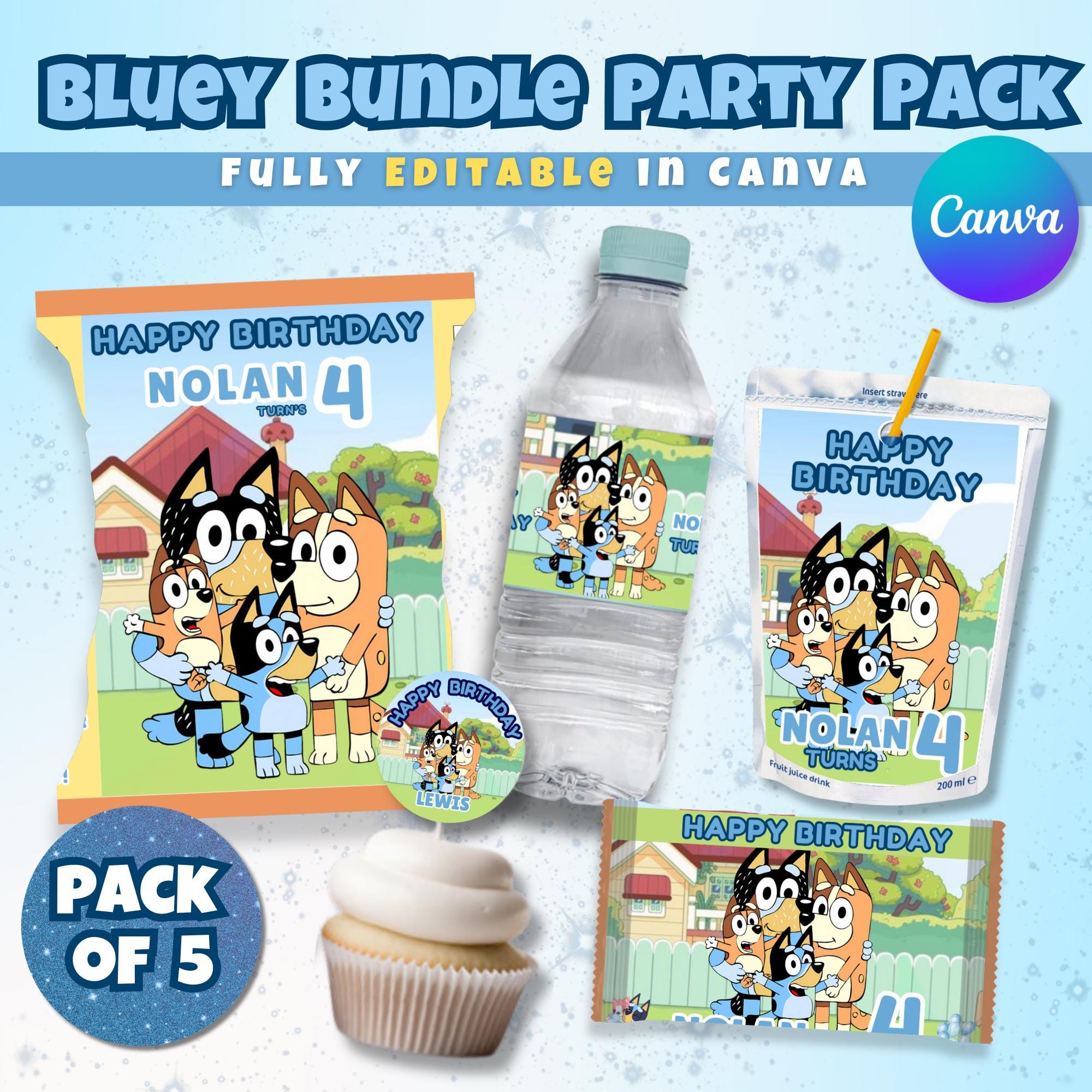 Blue Dog Birthday Party Bundle