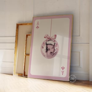 Pink Disco Ball Print: Glam Girl Room Decor with Bow (Digital Download
