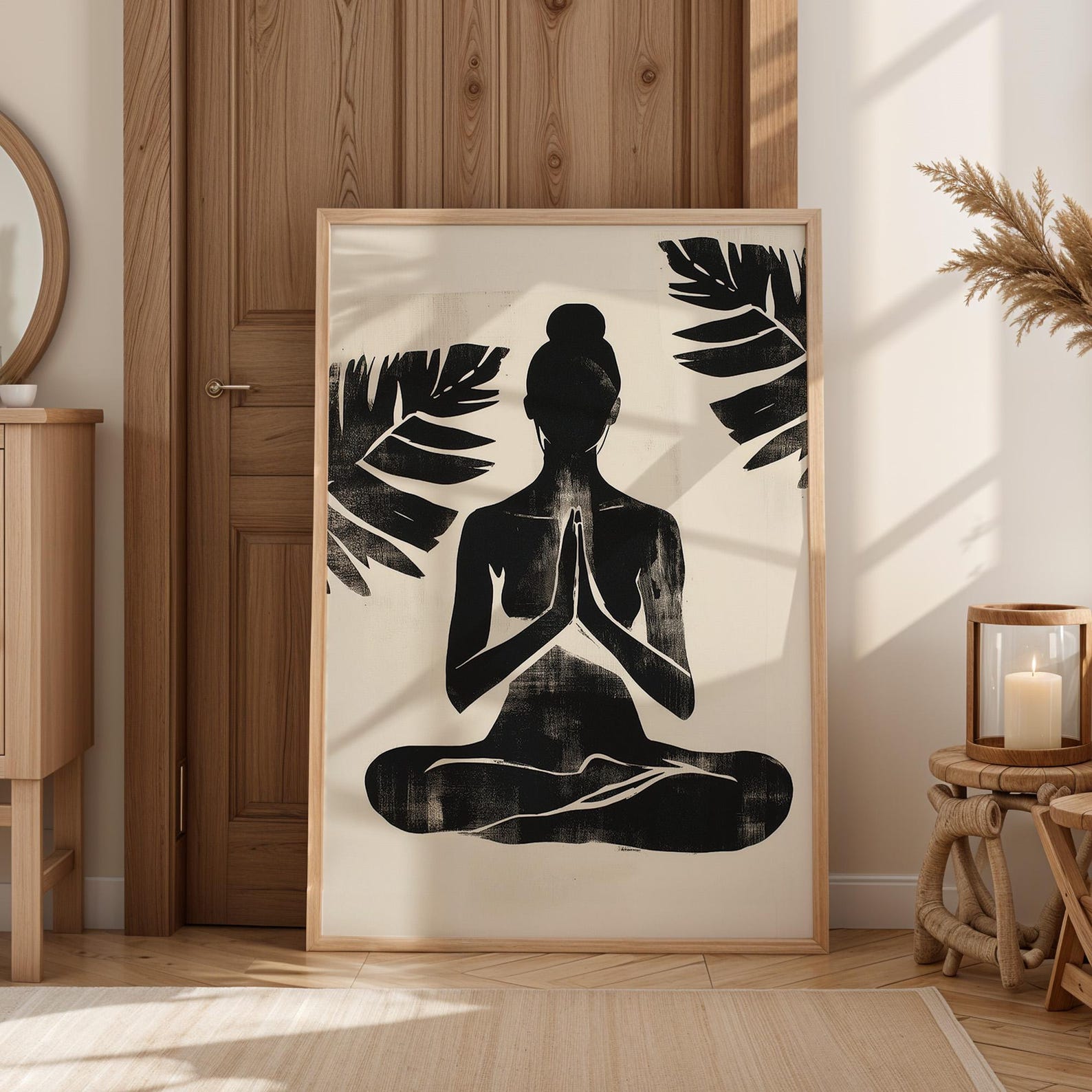 Minimalist Yoga Print: Black & White Zen Art (digital Download) - Etsy