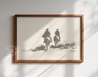 Cowboy Riders Wall Art | Vintage Western Print, Rustic Country Decor (Digital Download)