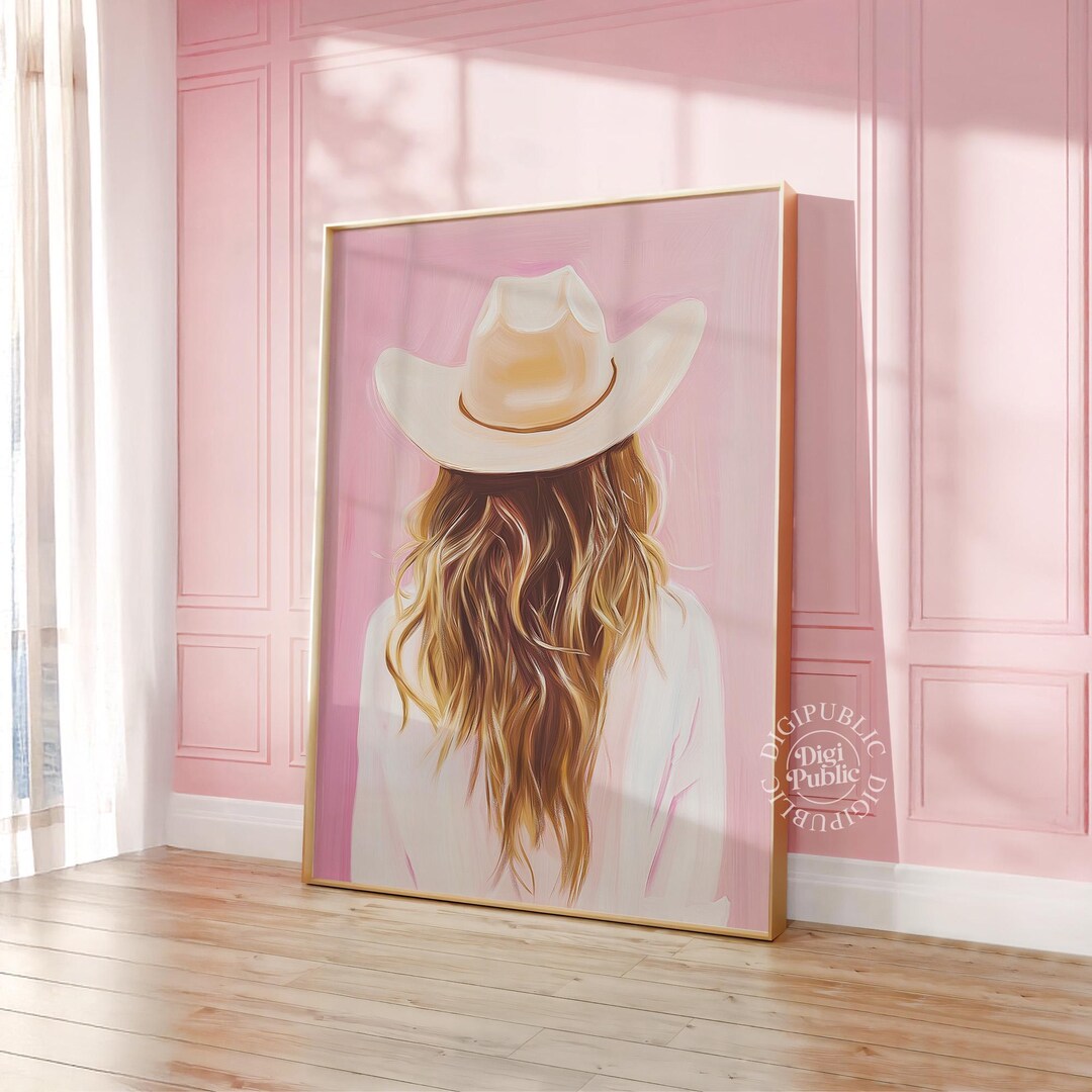 Pink Cowgirl Wall Art | Western Girl Print, Feminine Boho Rodeo Poster ...