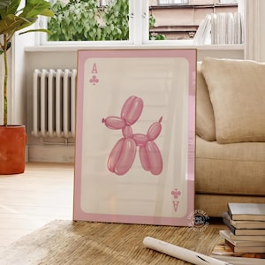 Balloon Dog Wall Art - Pink Pop Art Printable Poster, Fun Digital Decor, Cute Gift for Her, Playful Girl Room Print