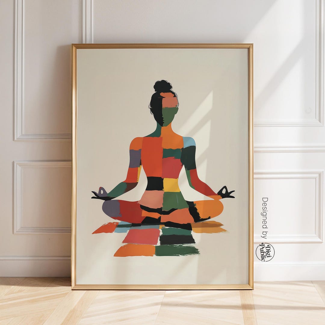 Yoga Meditation Wall Art Printable, Abstract Colorful Zen Decor for ...