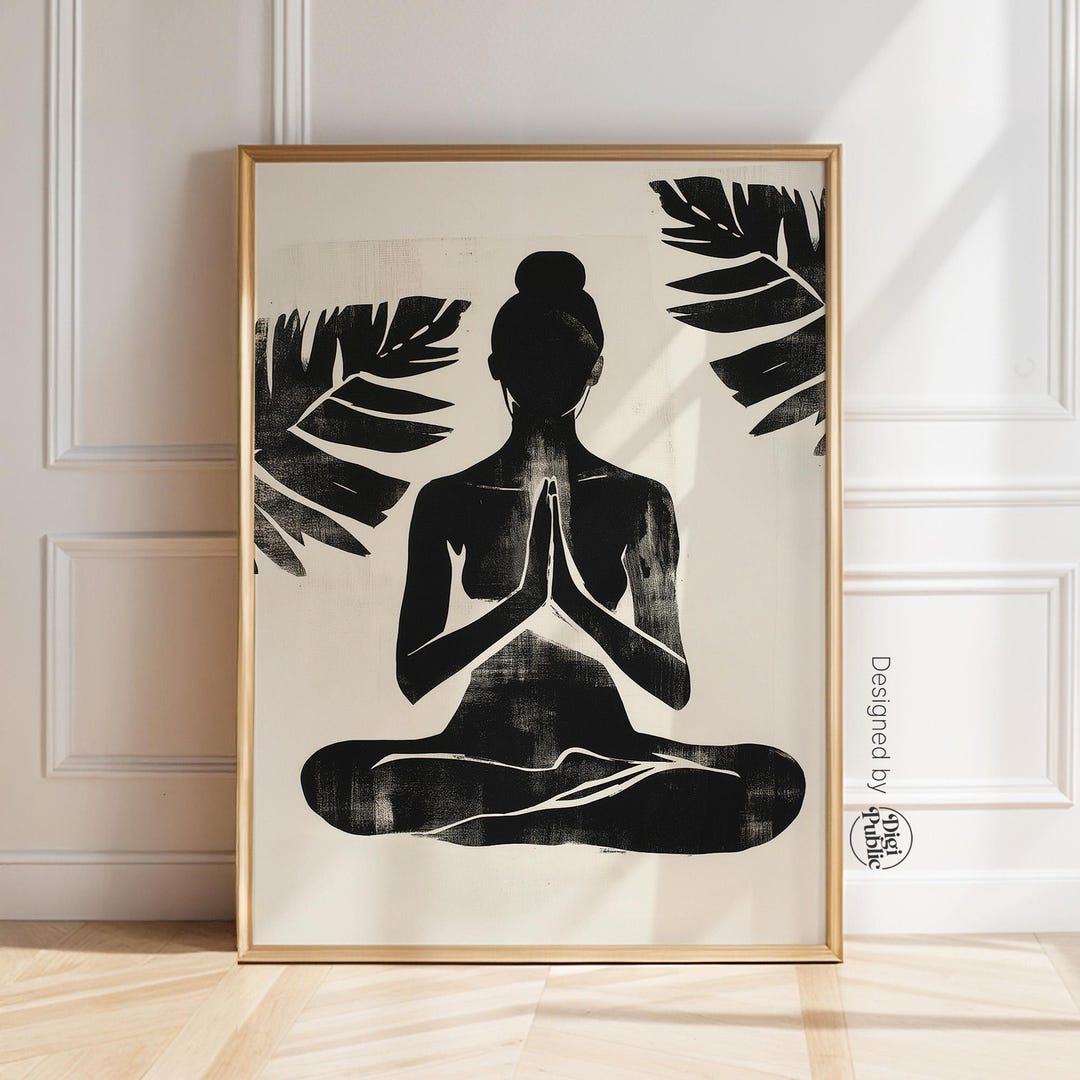 Minimalist Yoga Print: Black & White Zen Art (digital Download) - Etsy