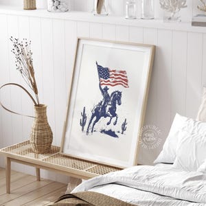 Vintage Cowboy Horseback Print: Rustic Americana Western Wall Art (Digital Download) image 8