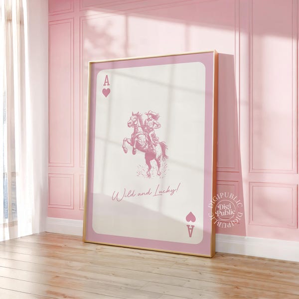 Pink Cowgirl Poster: Wild West Rodeo Art (Digital Download)