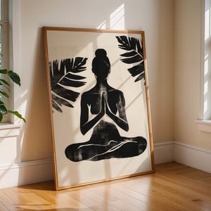 Minimalist Yoga Print: Black & White Zen Art (digital Download) - Etsy