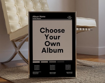 Custom Album Cover Art Print: Personalized Music Poster (Digital Download)