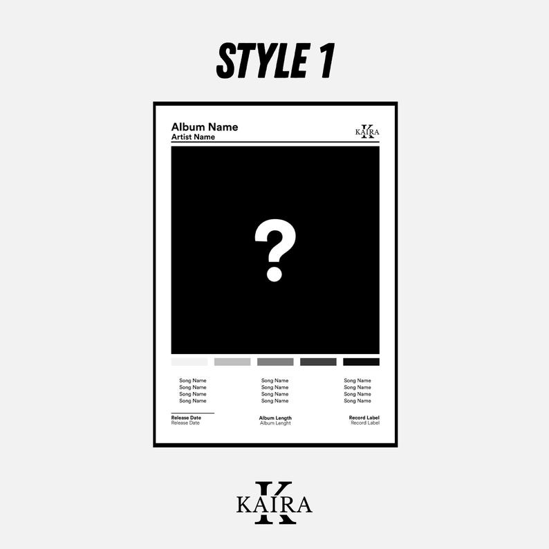 Set of 3 Custom Album Posters, Choose Your Music Art image 2