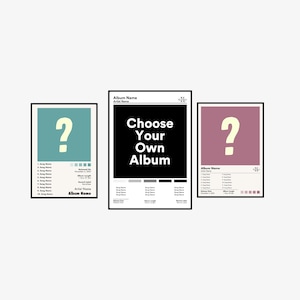 Set of 3 Custom Album Posters, Choose Your Music Art image 1