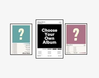 Juego de 3 pósteres de álbumes personalizados, elige tu arte musical