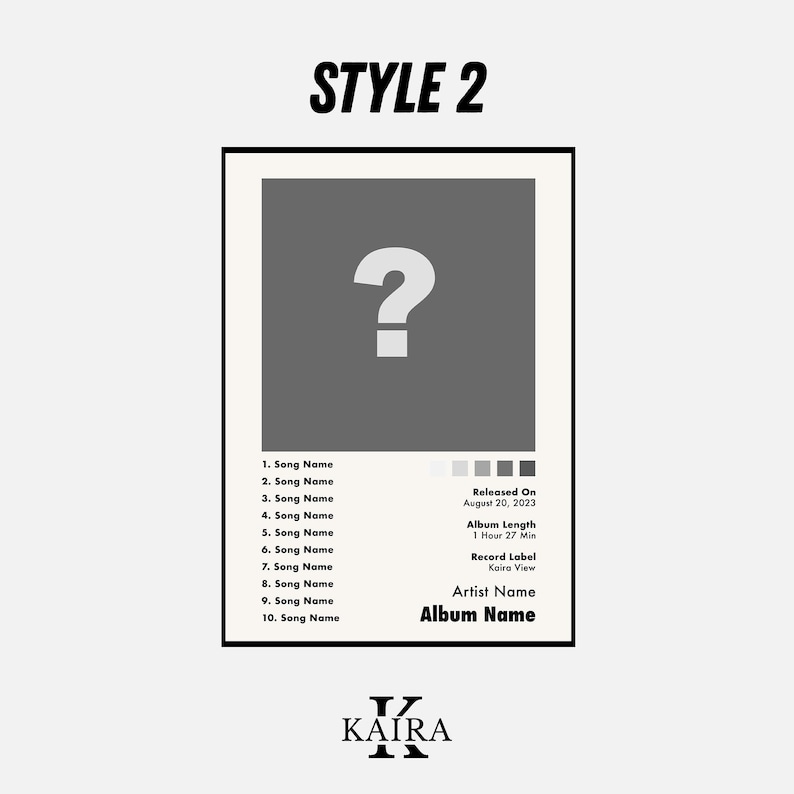 Set of 3 Custom Album Posters, Choose Your Music Art image 3