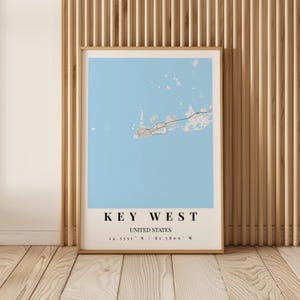 Key West Poster Mapa Ciudad, Lámina Pared