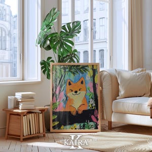 Smiling Fox Art Print: Whimsical Woodland Kids Decor (Digital Download)
