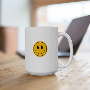 Smiley Face Ceramic Coffee Mug, Emoji Mug, Ceramic Mug, Smiley Face Mug, Happy Coffee Mug, Gift for Coffee Lovers