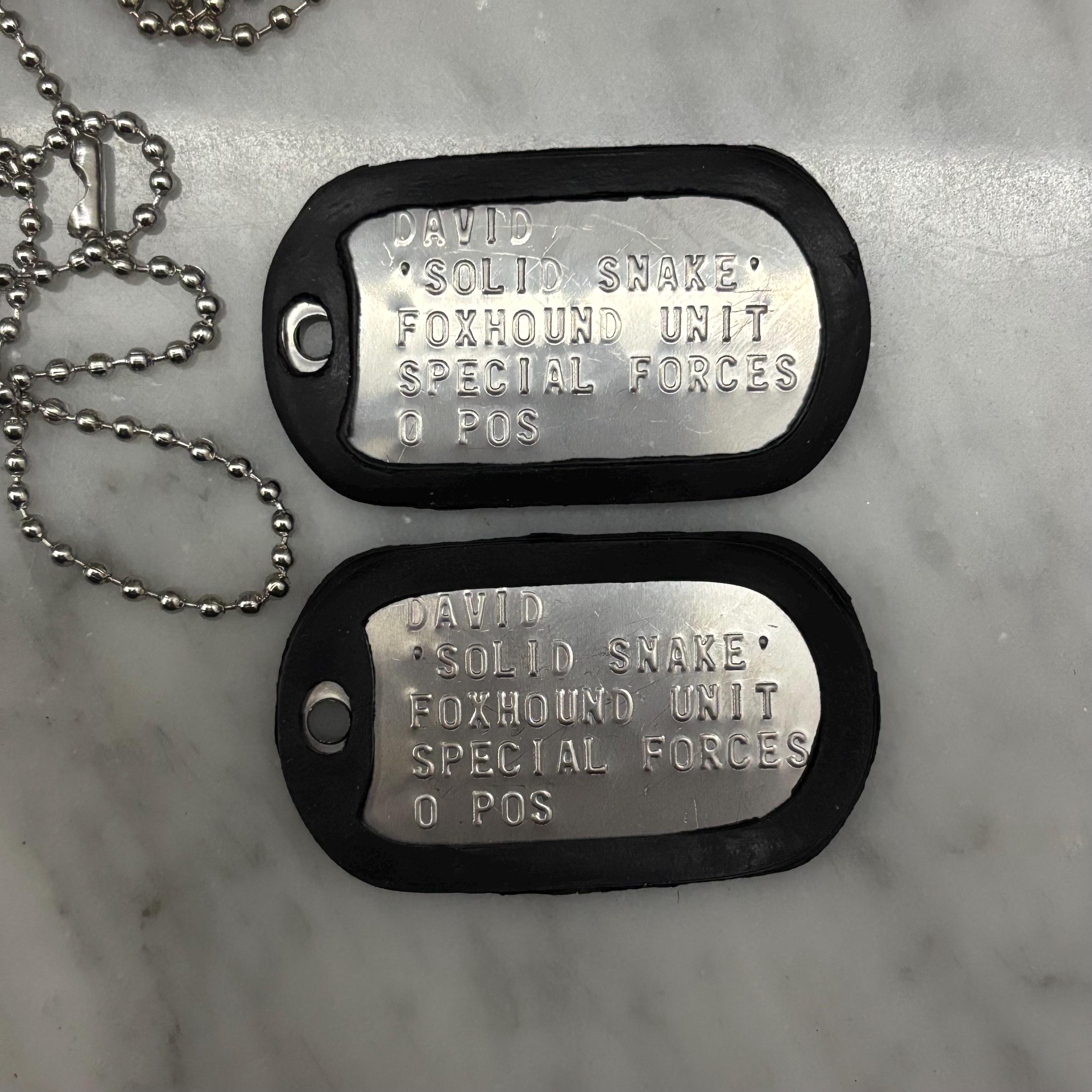 Solid Snake Metal Gear - American Military Dog Tags Cosplay US