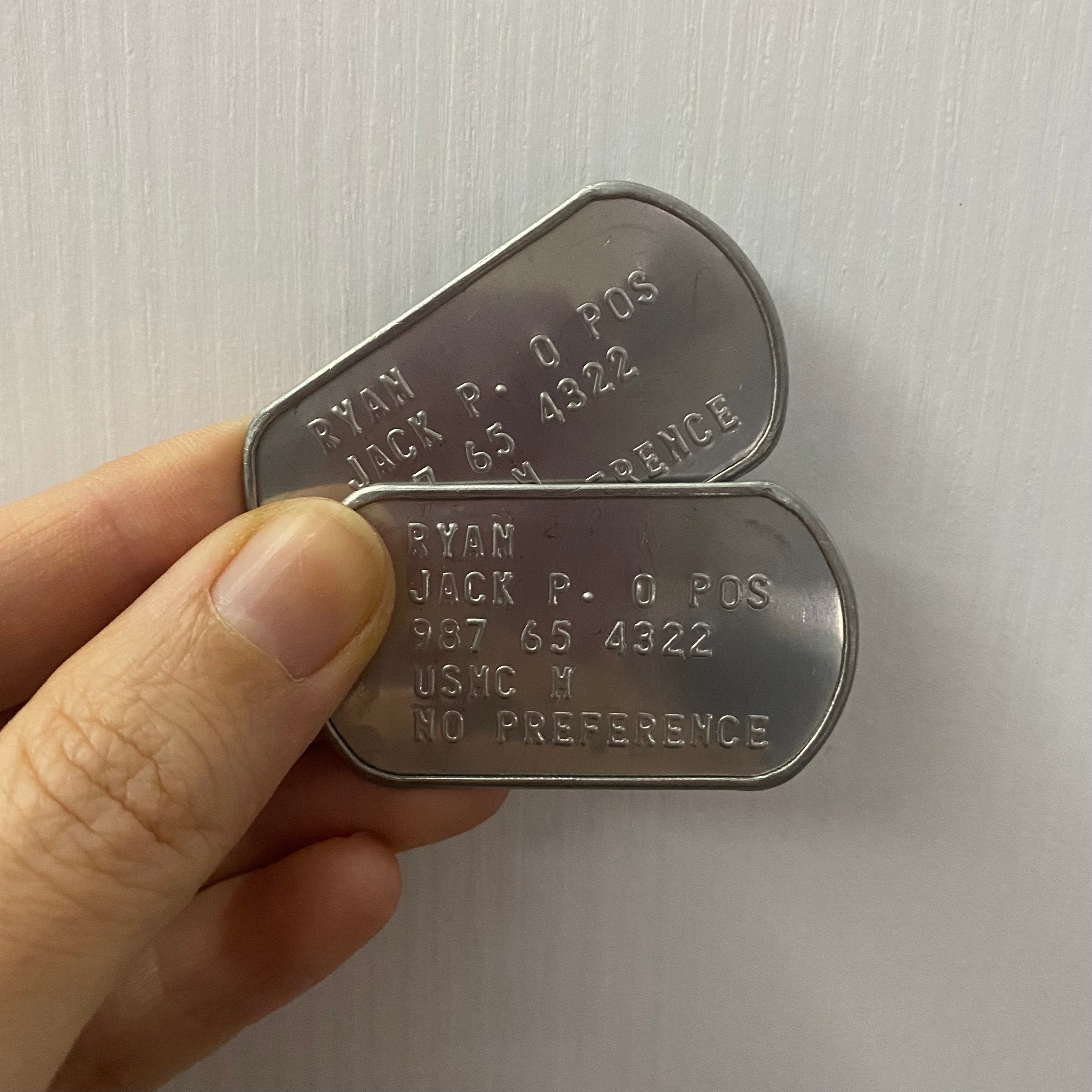 JACK Ryan - US Army Dog Tag ID Set - Etsy