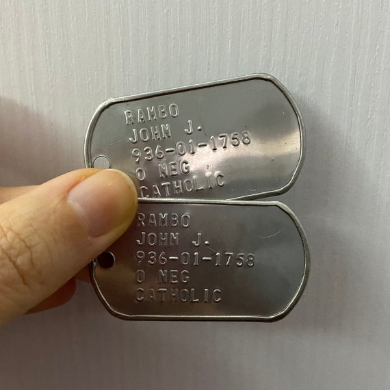 Stainless Steel US Army Dog Tag ID Set, Personalised & Embossed