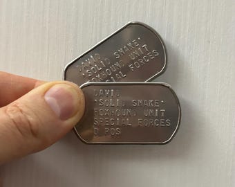Big Boss Metal Gear - American Military Dog Tags Cosplay US Army