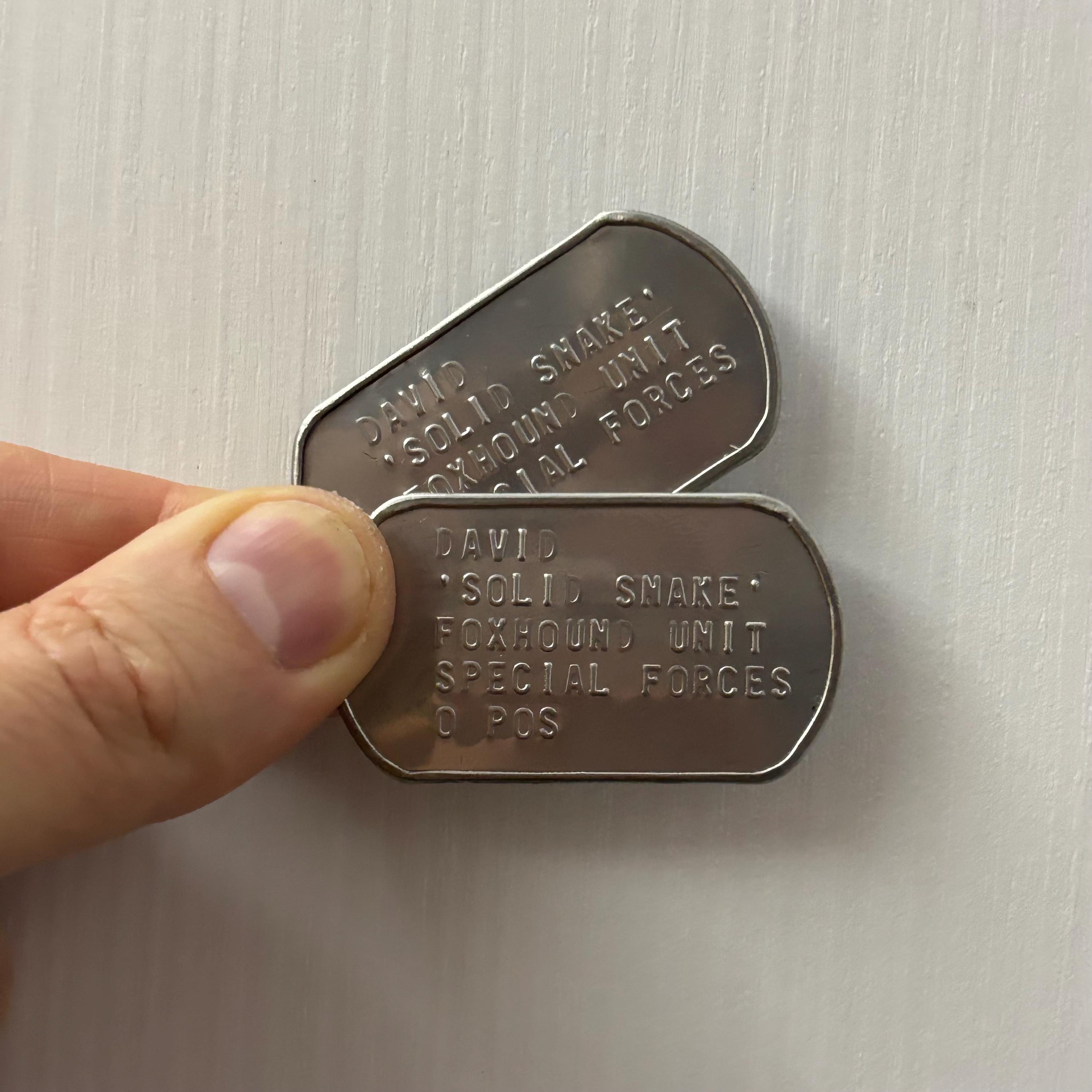 Solid Snake Metal Gear - American Military Dog Tags Cosplay US