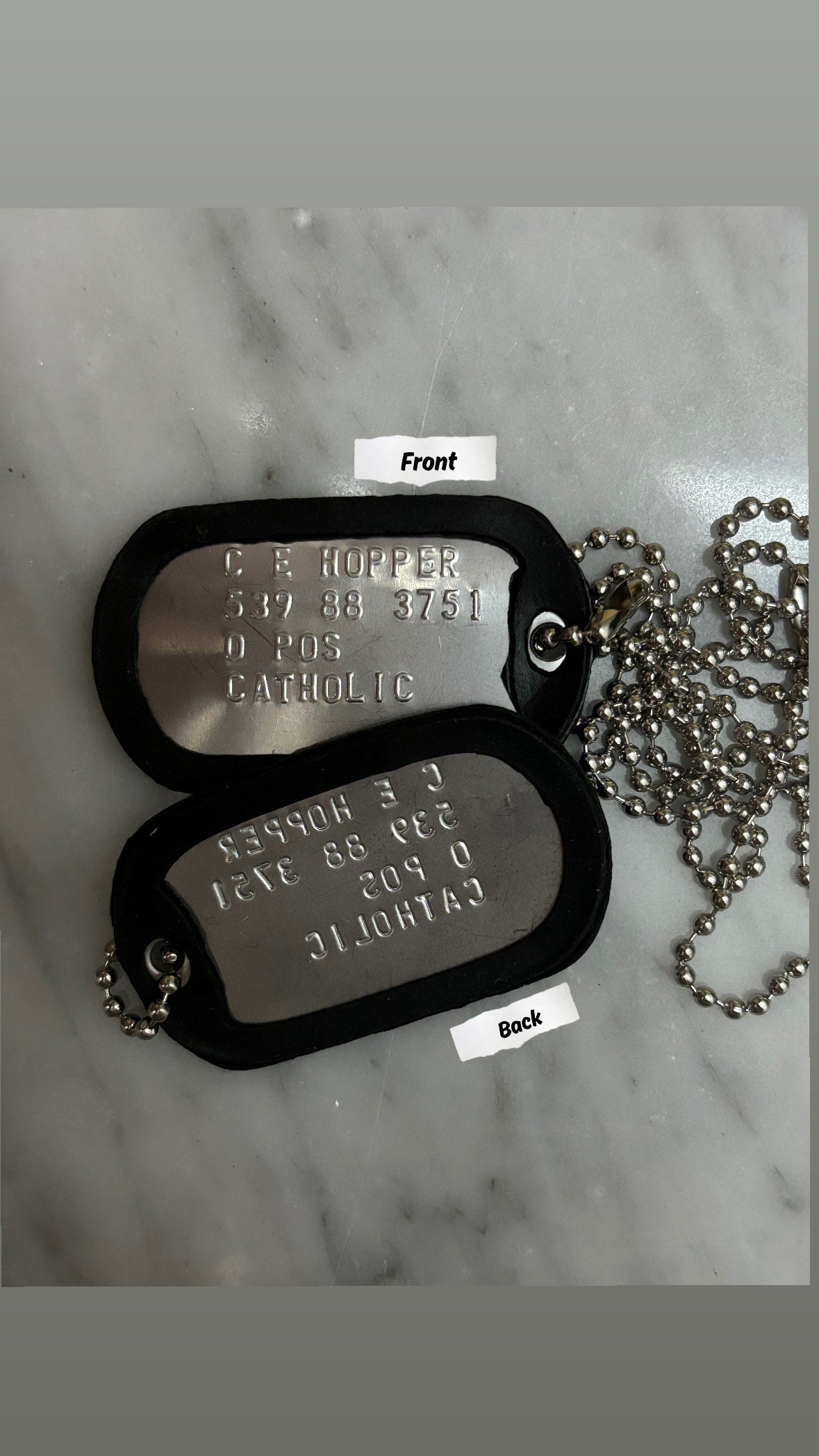 JIM Hopper - American Military Dog Tags Cosplay Predator Movie US