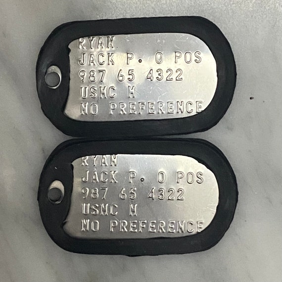 JACK Ryan - US Army Dog Tag ID Set - Etsy