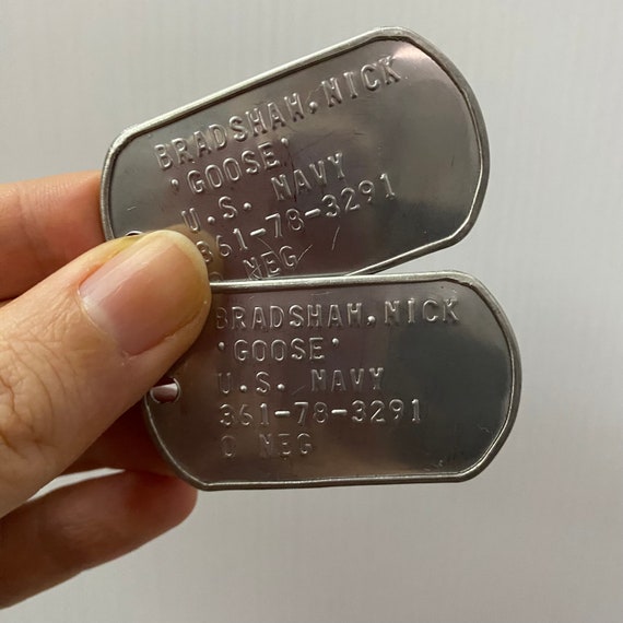 GOOSE Bradshaw Nick - American Military Dog Tags Top Gun US Army