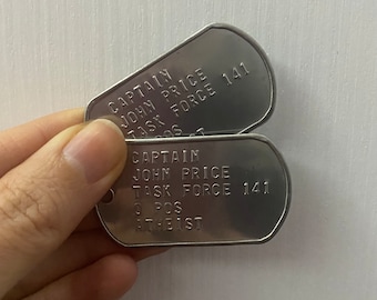 Call of Duty John Price - American military dog tags cosplay US Army Dog Tag ID set