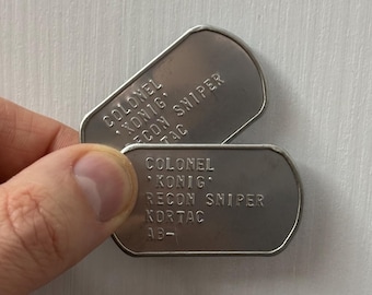 Call of Duty Colone 'Konig' - American military dog tags cosplay US Army Dog Tag ID set
