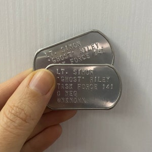 Call of Duty Simon Riley &#39;Ghost&#39; - American military dog tags cosplay US Army Dog Tag ID set