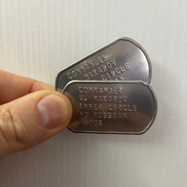 Call of Duty Vladimir Makarov - American military dog tags cosplay US Army Dog Tag ID set COD