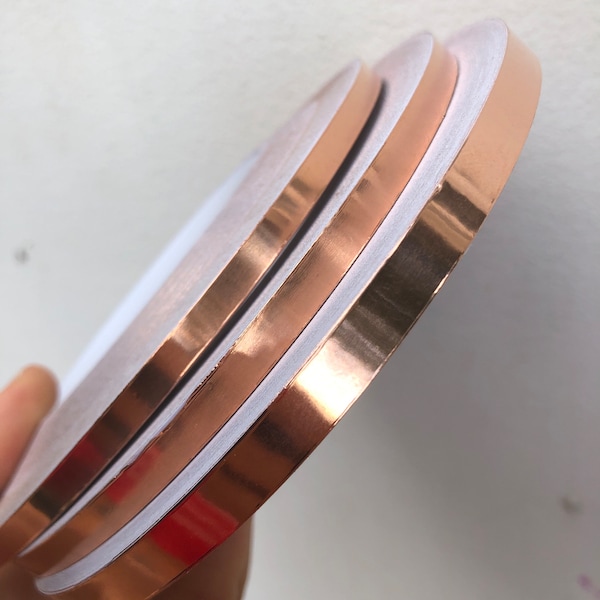 Copper Foil Tape for Stained Glass Artist Supplies | High-Quality Adhesive Backed |  6.35mm ; 7.32mm ; 5.55mm