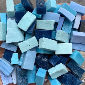 Italian Mosaic Smalti (Orsoni) - Blue Mix Authentic Hand-cut Unique Art glass Decoration  | 0.22 lb ≈ 3.5 oz ≈ 100 g ,#A231 |