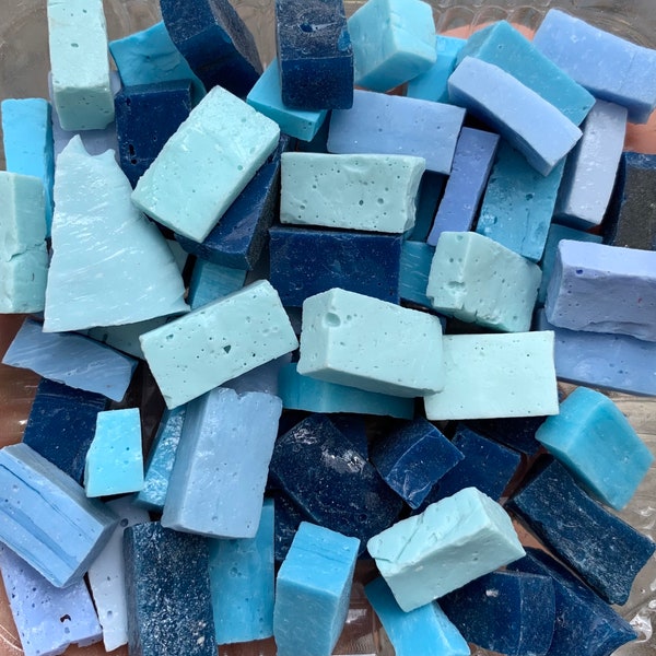 Smalti a mosaico italiani (Orsoni) - Blue Mix Autentica decorazione artistica unica in vetro tagliato a mano / 0,22 libbre ≈ 3,5 once ≈ 100 g, #A231 /