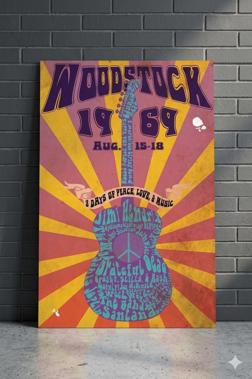 Woodstock 1969 poster - Etsy 日本