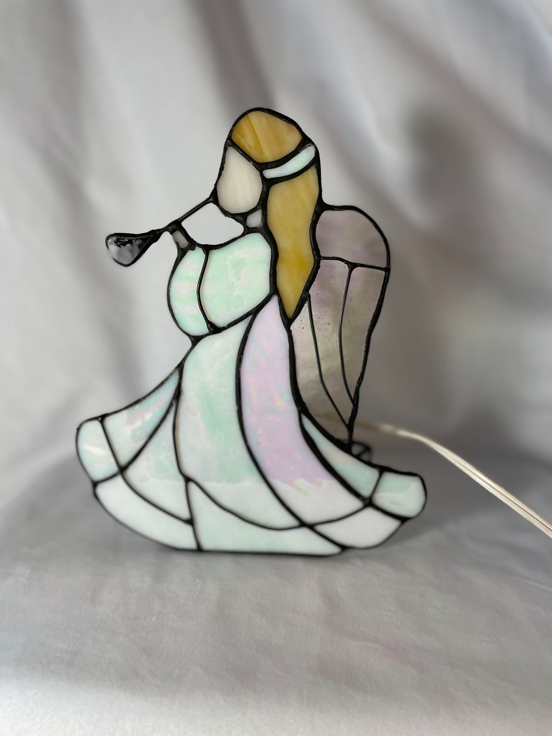 Stained Glass Christmas Angel Tea Light Candle Holder With Etsy