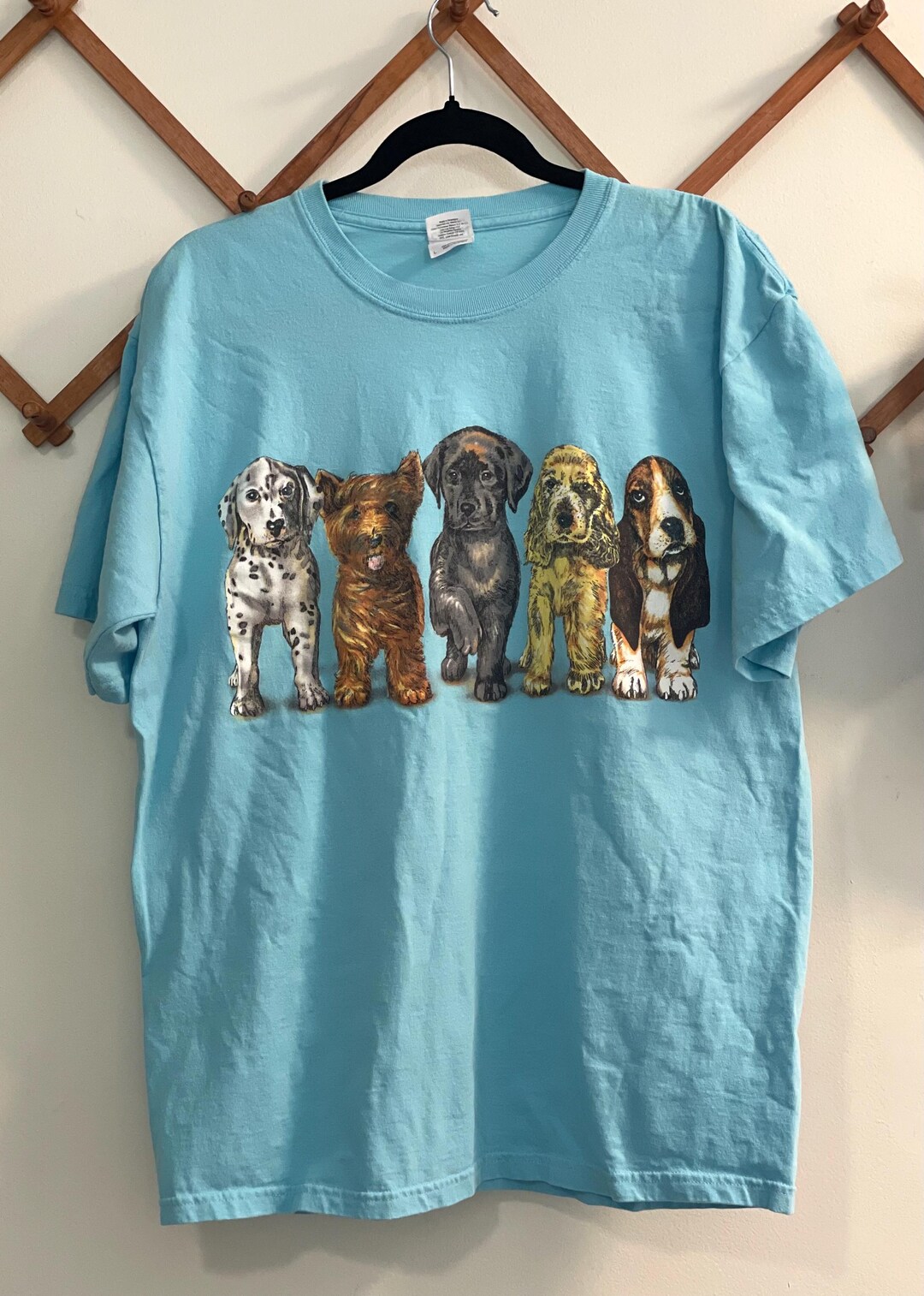Vintage Dogs Graphic Blue T-shirt Size Large, Retro Puppies Tee - Etsy