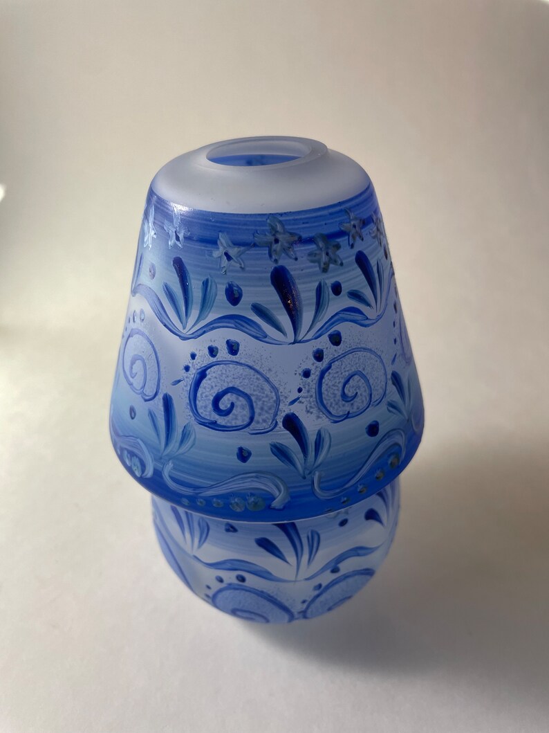 Blue Fairy Lamp, Candle Holder With Shade Etsy