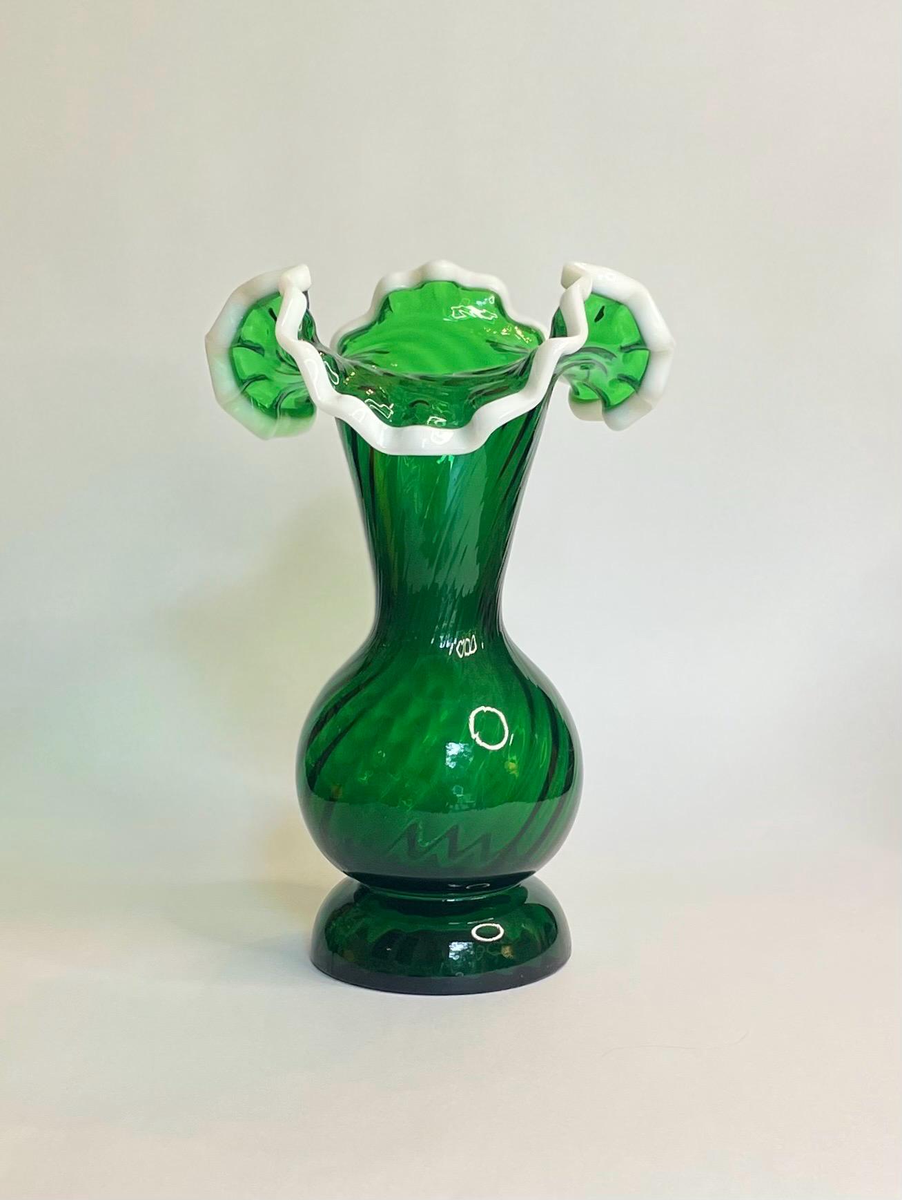 Fenton Glass Emerald Crest - Etsy