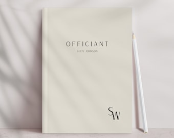 Personalized Gift for Officiant: Wedding Celebrant Keepsake - will you marry us - Wedding Couple Monogram - Wedding Officiant Book