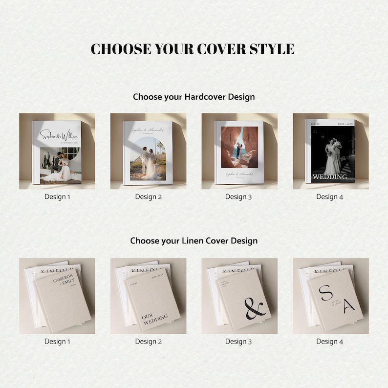 Custom Wedding Photo Album: Printed Hardcover/Linen Keepsake Book with Photo Cover (11x8") image 8