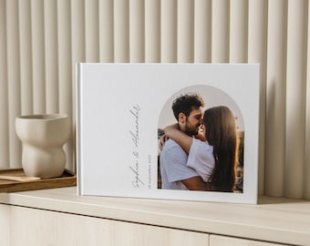 Wedding Guest Book for Polaroid and Instax pictures with Photo on Cover and Printable Guest Book Sign Personalized Wedding Guest Book