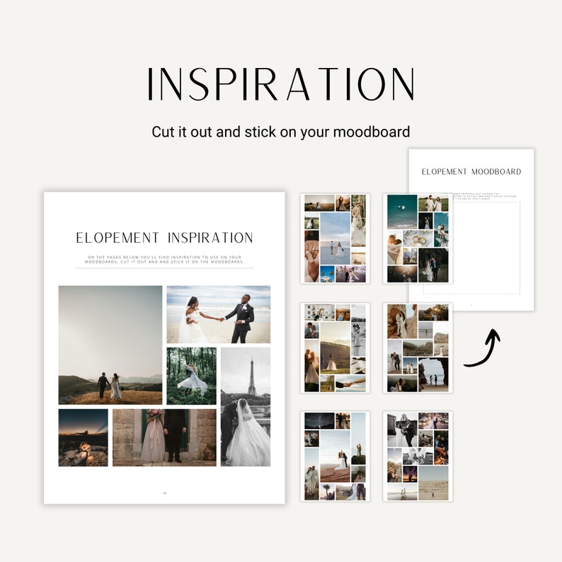 Printable Elope Wedding Planner With Checklist and Elopement Moodboards Printable Elope Wedding Planner With Checklist and Elopement Moodboards