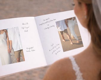Engagement Photo Wedding Guest Book: Custom Hardcover Keepsake with Pictures and Photo Cover