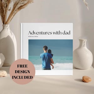 Personalized Gift for Dad – Square Family Photo Album Keepsake – Perfect from Kids, Daughter or Son