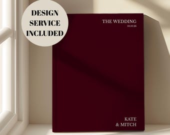 Personalized Burgundy Wedding Album | Custom Photo Keepsake Book
