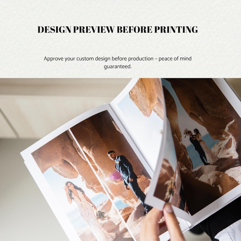 Custom Wedding Photo Album: Printed Hardcover/Linen Keepsake Book with Photo Cover (11x8") image 10