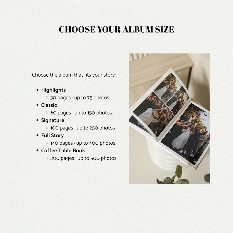 Custom Wedding Photo Album: Printed Hardcover/Linen Keepsake Book with Photo Cover (11x8") image 6